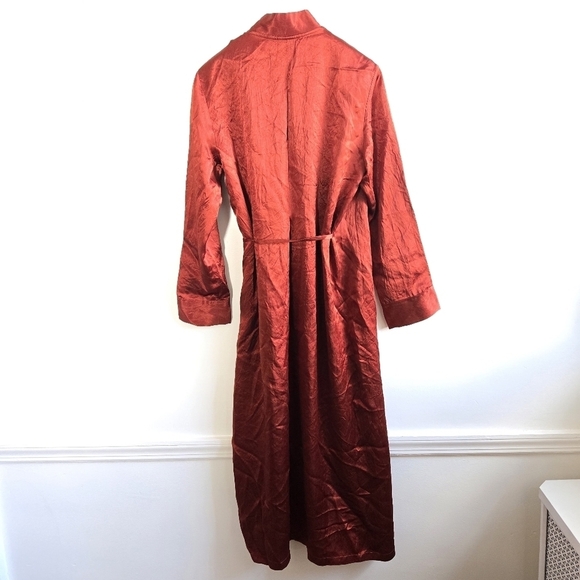 New Zara Woman Collection ZW Satin Effect Wrinkle Wrap Kimono Robe Dress NWT - Picture 11 of 12